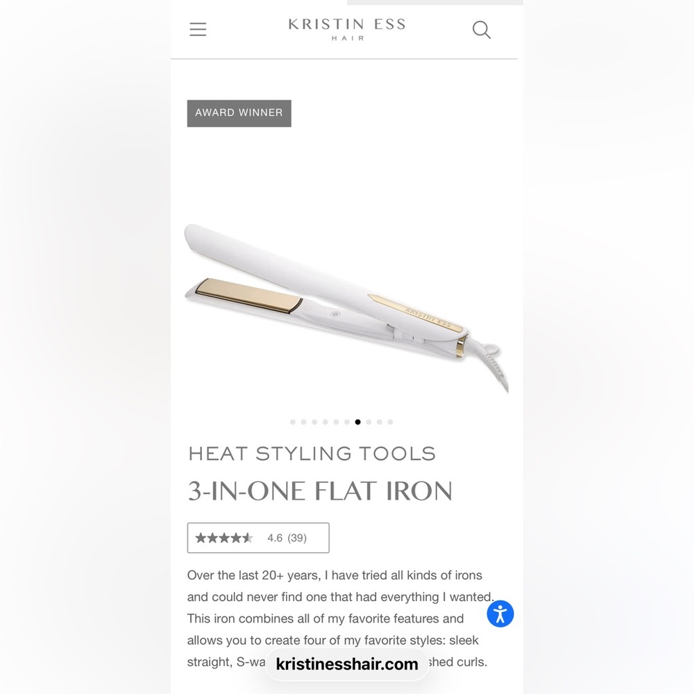 Kristin Ess White and Gold Flat Iron